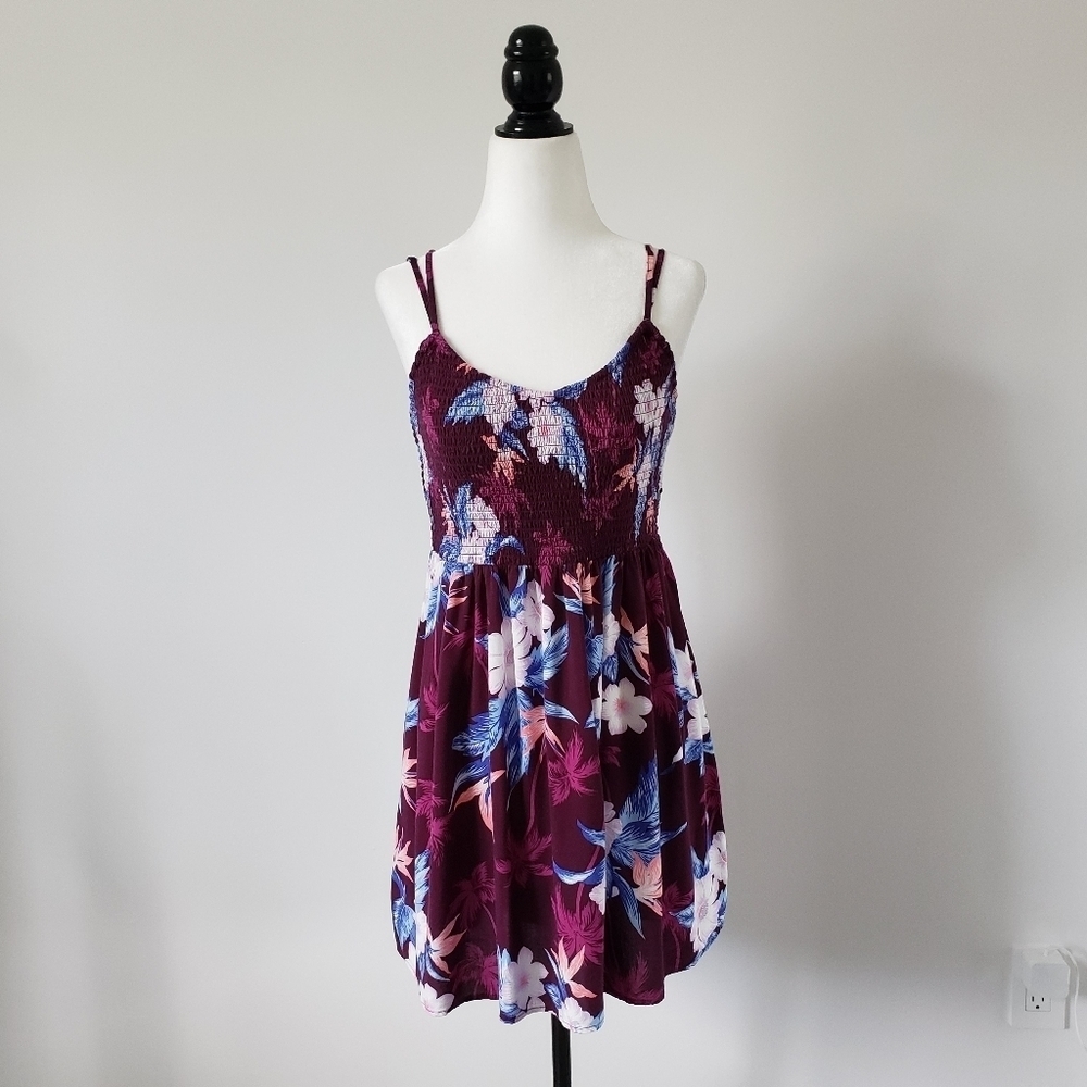 American Eagle Women's Floral Plum Summer Dress Size M
